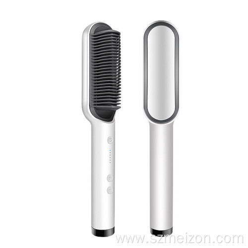 Electric Hair Straightener Brush Straight And Curl Use